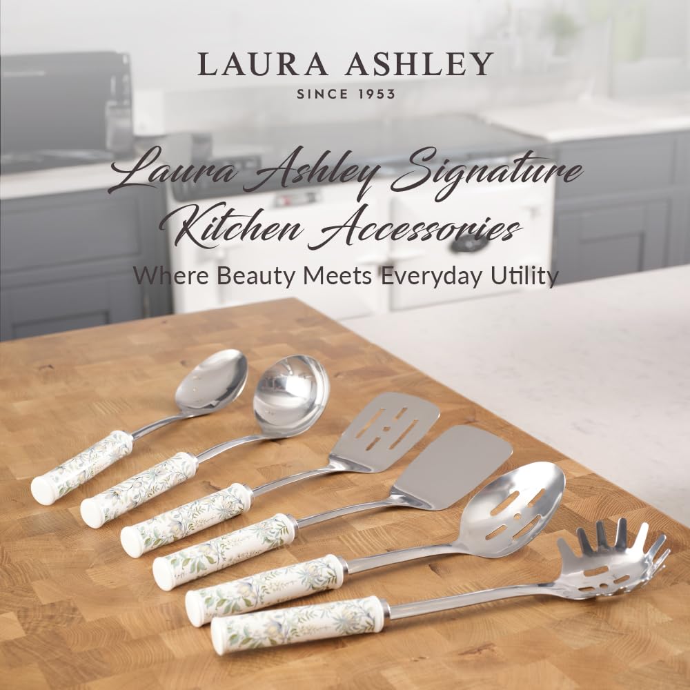 Laura Ashley Stylish Stainless Steel Spatula, Ceramic Handle, Heat-Resistant & Dishwasher Safe Turner - Image 4