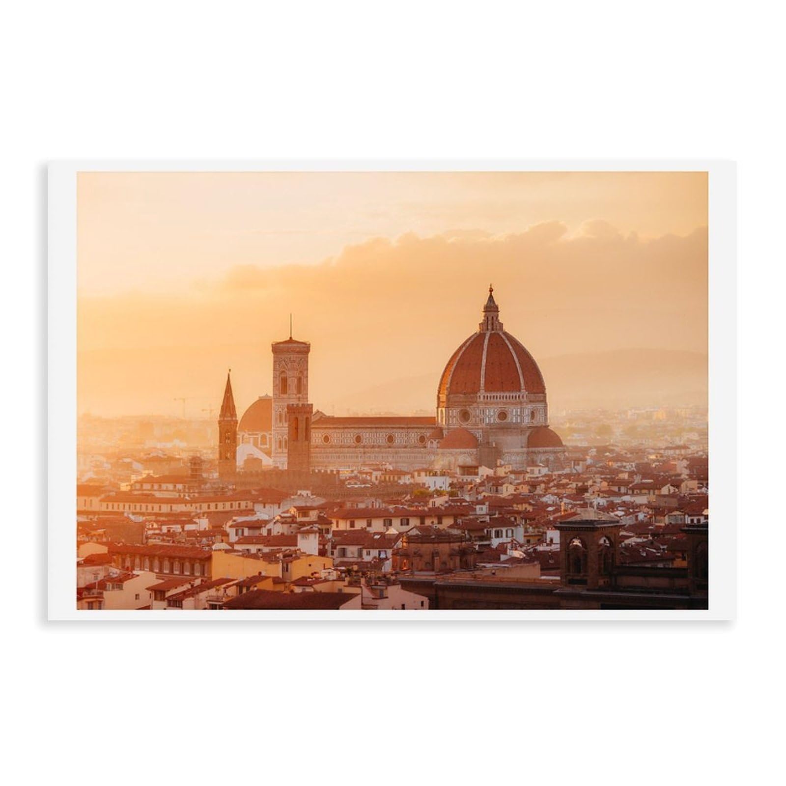 HEYANM Florence Duomo Sunset Print Italy Landscape Canvas Poster Bedroom Office Room Decor Gift Unframe 20x30inch