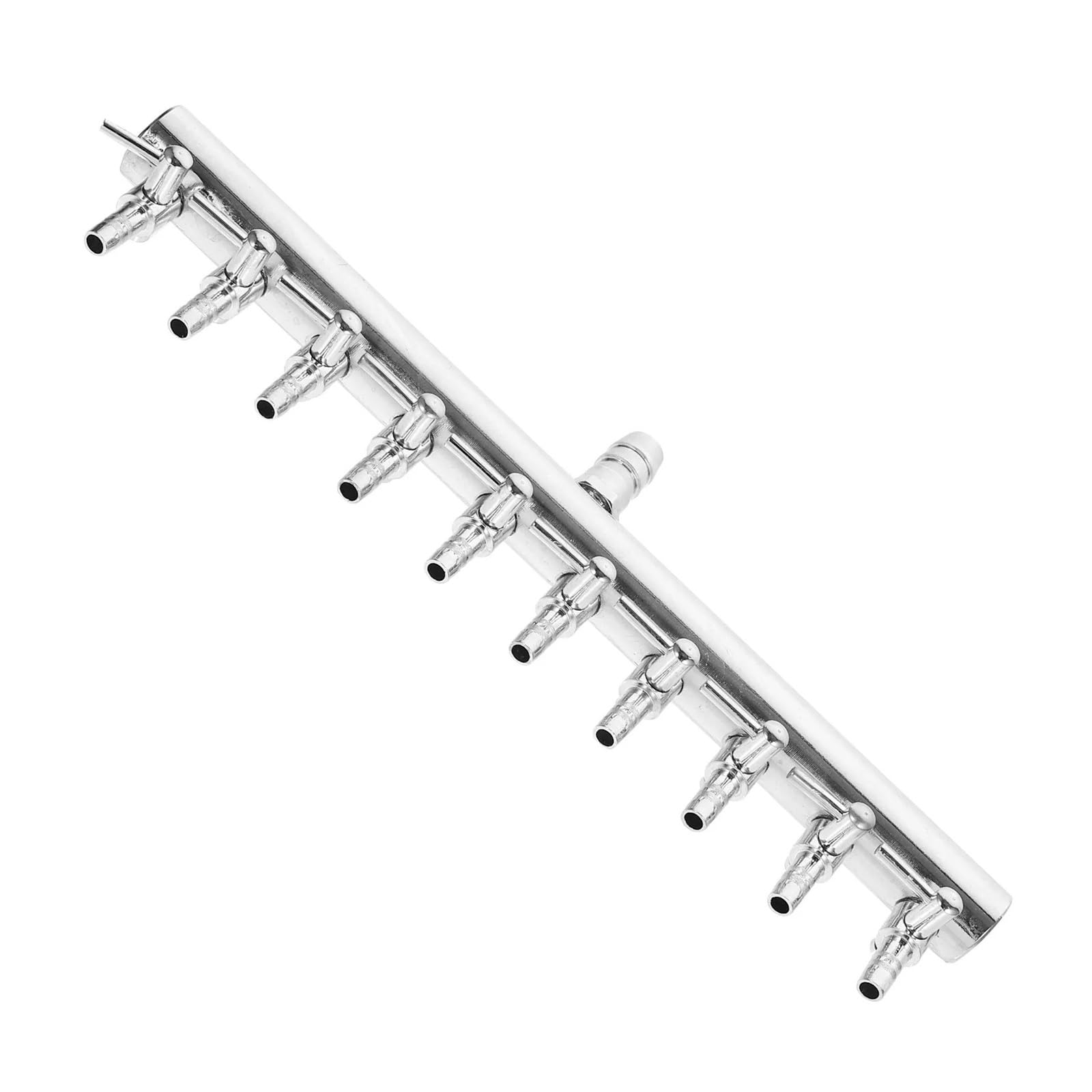 Aquarium Luftventil 10 Wege Edelstahl Aquarium Luftpumpe Durchflusshebel Steuerung Krümmer Splitter Schalter Wasserhahn Sauerstoff Rohr Verteiler 8 bis 4 mm 1 Stück für Pumpen Fisch