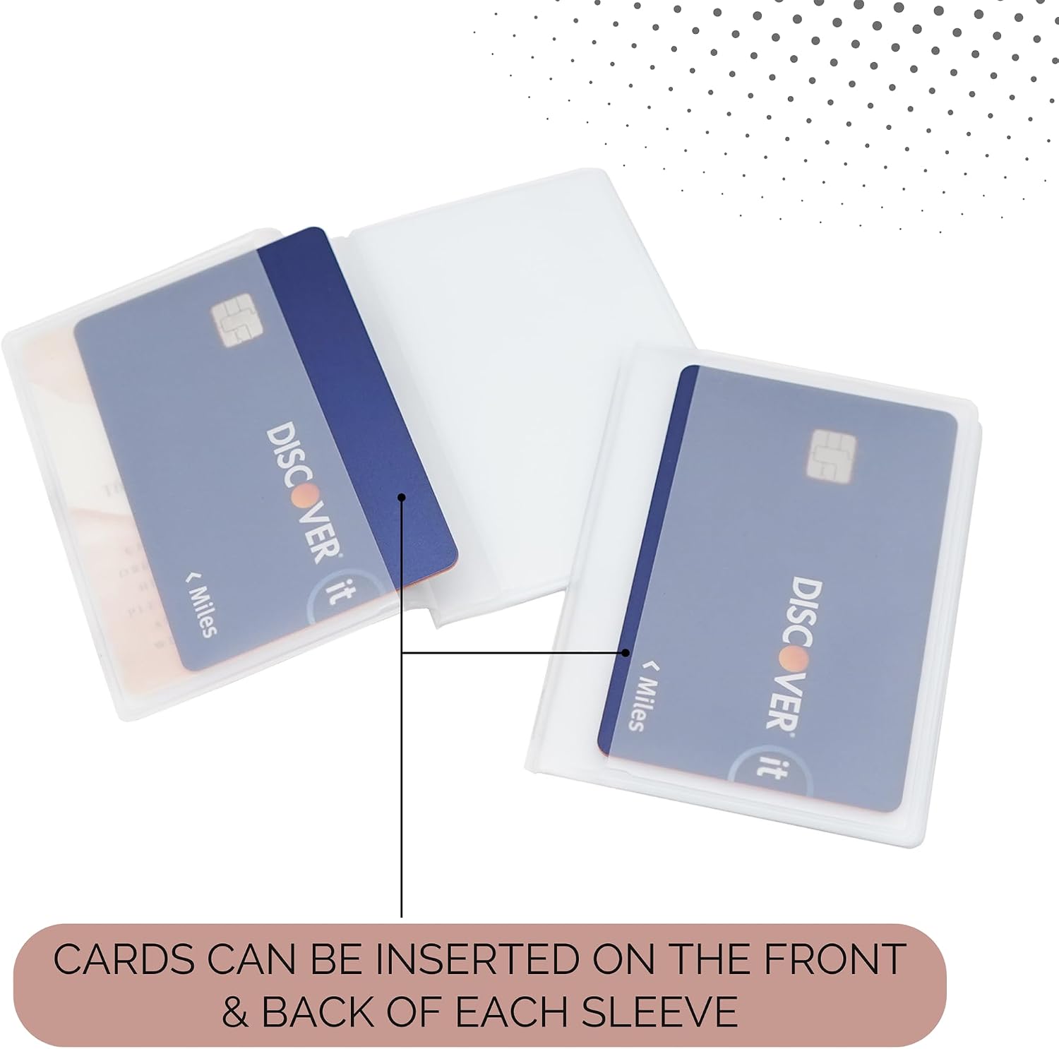 Pack of 2 Plastic Wallet Inserts, Double Sided, Clear Vinyl Picture and Card Holder, Made to Hold Credit Cards on Both Sides (Trifold)
