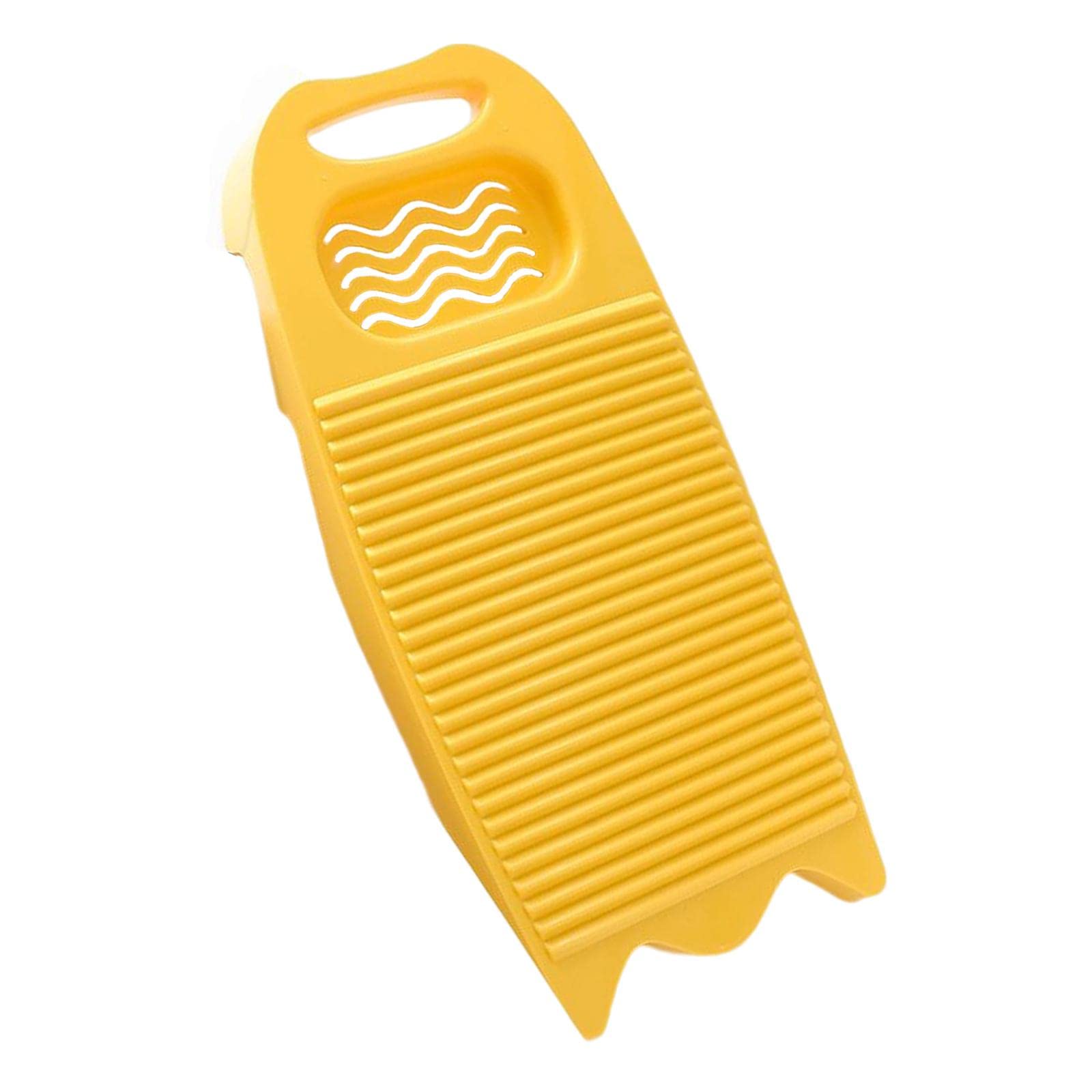 LOVIVER Tabla de Lavado Portátil para Ropa Antideslizante Espesar Tabla de Lavar de Plástico Tabla de Lavar para Accesorios de Lavandería, Amarillo