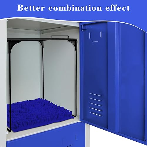 Miniatura 6 de Alfombra escolar de chenilla, 100% microfibra, con parte trasera antideslizante para decoración de casillero (azul, 10 x 10 pulgadas)