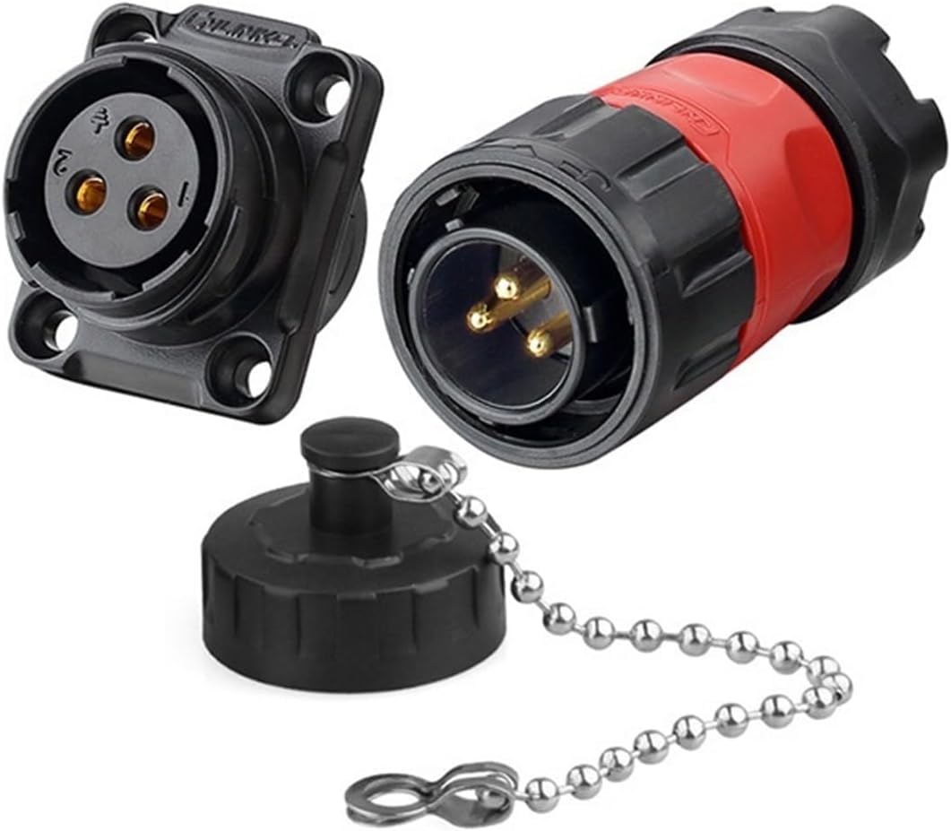 YM20 M20 Waterproof 3-pin Circuit Power Connector Male and Female Socket for Drone KL4-4b(Male Plug Set)