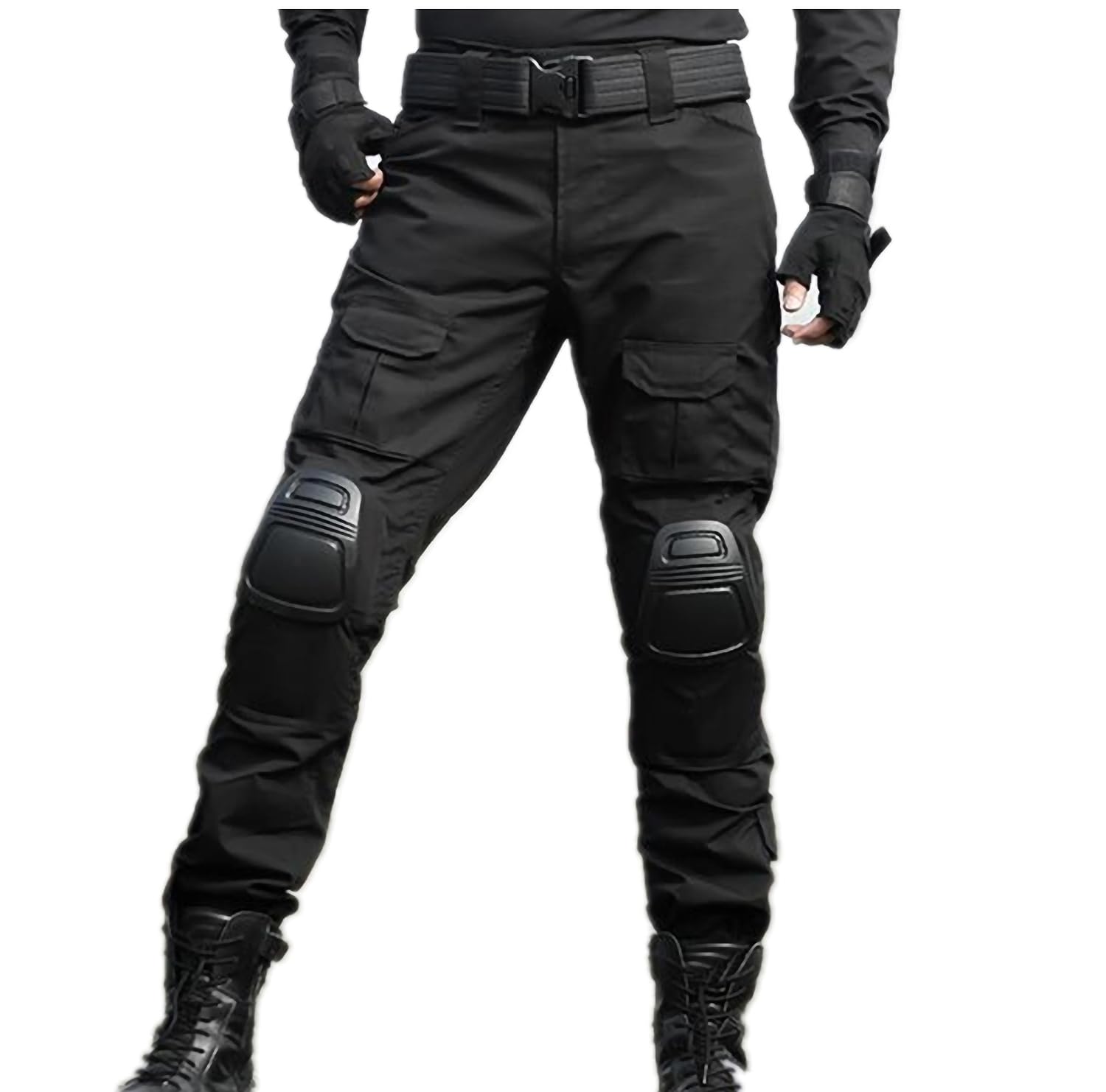 Pantalon de Combat avec Genouillères Pantalon Cargo Homme Tactique Pantalons de Travail CS Jeux Cosplay Multi-Pockets