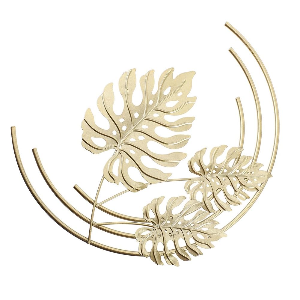 CTRLZS Iron Leaf Wall Hanging Monstera Leaf Wall Ornaments Gold Wall Decoration for Bedroom Livingroom Decor 1 PCS
