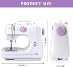Machine à coudre débutante,mini Machine à coudre électrique portable à coudre,12 Poitrines Coudre avec LED Léger, Accessoire Kit, Idéal pour les vêtements, Casiers, Feuille.