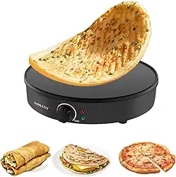 Máquina Elétrica Antiaderente 30cm Crepes, Tapioca, Panquecas, Pizzas e Tacos Voltagem 110V