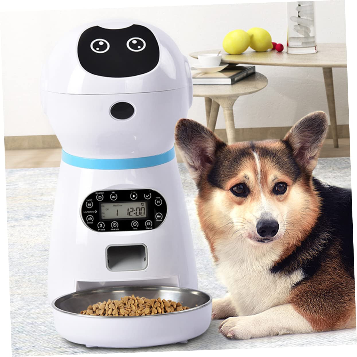 Ipetboom Comedero Temporizado Dispensador Automático para Mascotas con Capacidad de 3.5l, Diseño Flexible con Impulsor y Goma Suave Adecuado para Uso Doméstico Personal