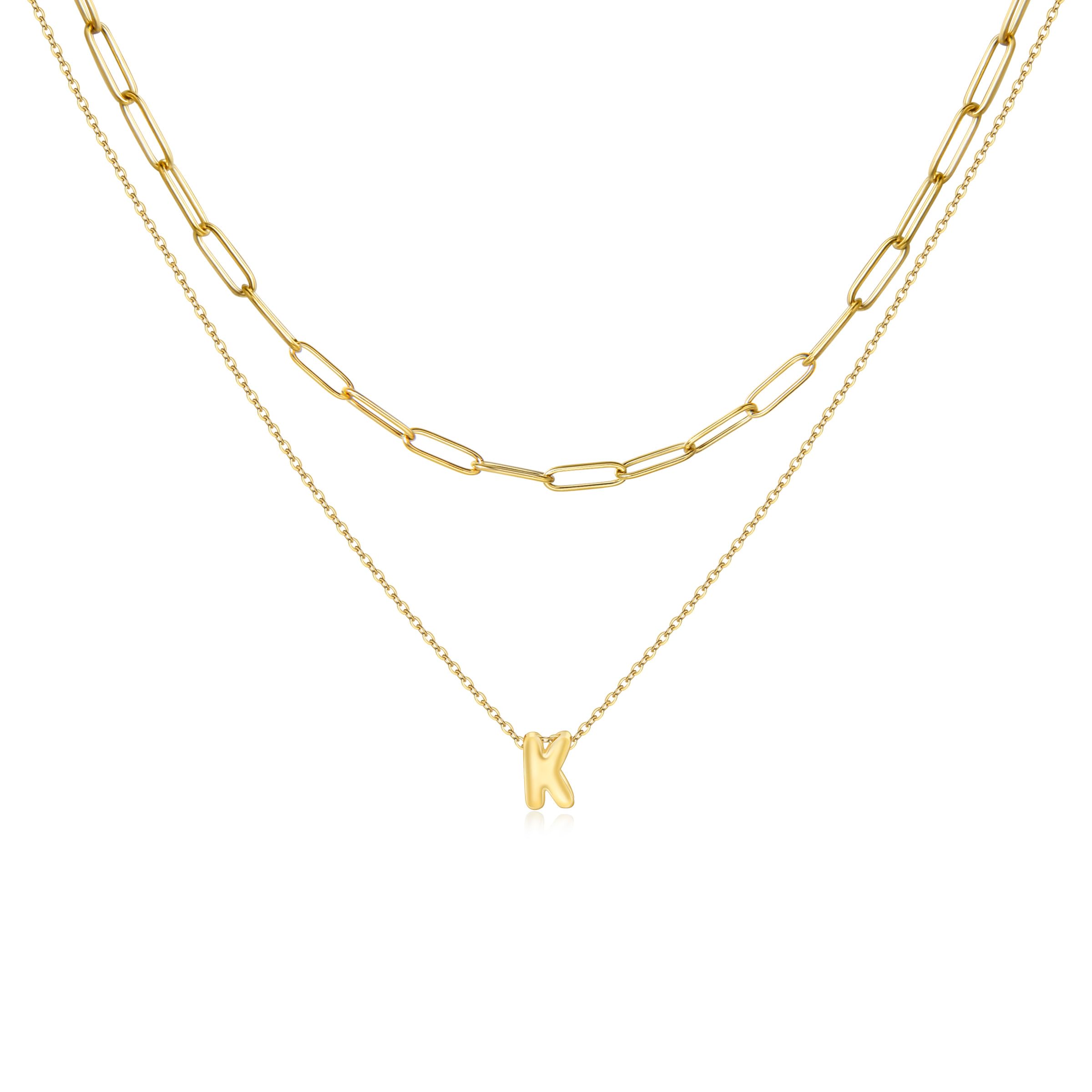 Candyfancy Buchstabe kette Gold Layered Kette mit Buchstaben