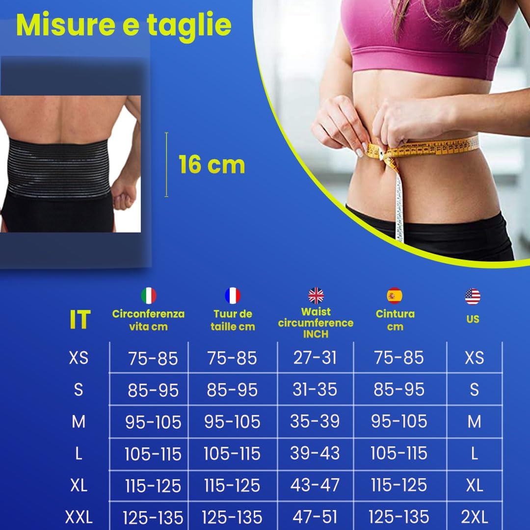 BODYPERFECT Fascia ernia ombelicale Pancera Post operatoria Cintura Post Parto Elasticizzata A Strappo Altezza 16 Cm Made in Italy (Bianco, L)