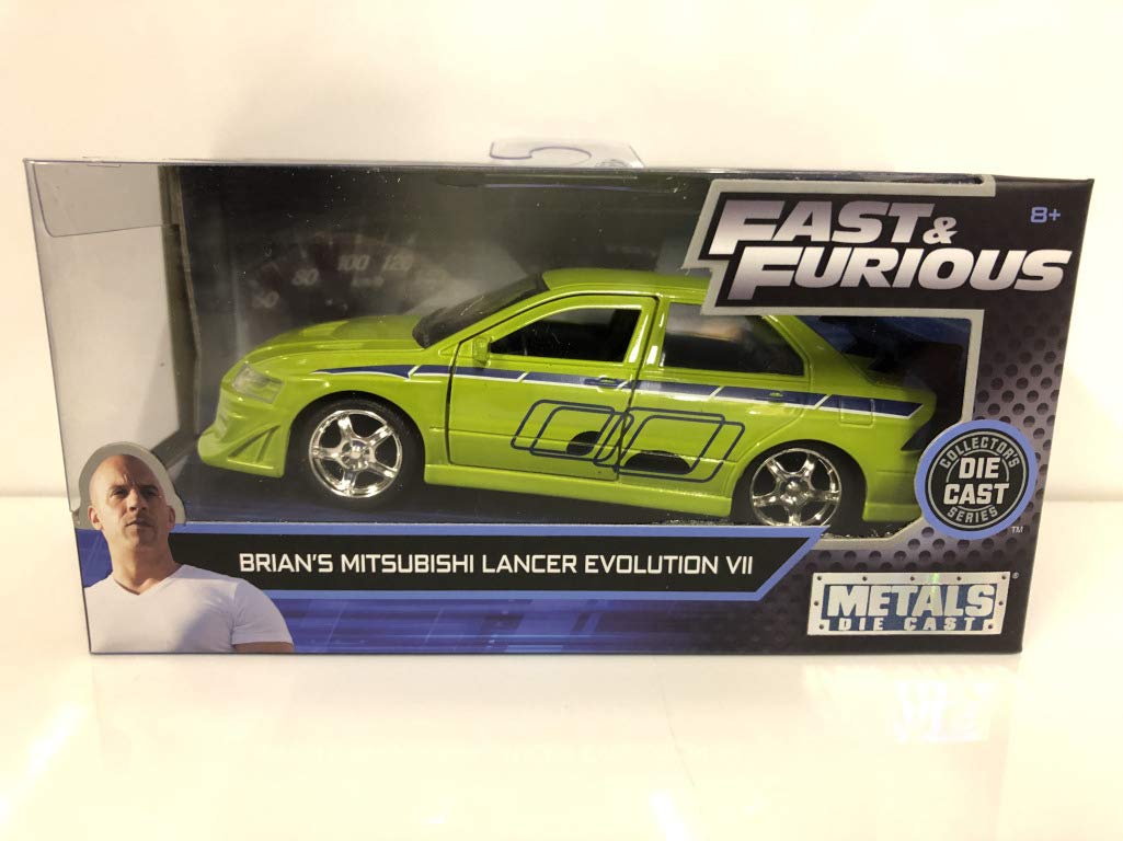 Jada JA99789 1:32 Brian's 2002 Mitsubishi Lancer EVO II-Green, 5"L x 2"W x 1.75"H - Image 2