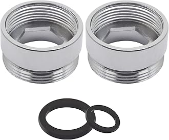 Faucet Adaptor SENRISE 2PCS Aerator Connector Solid Metal Kitchen Tap Connector for Water Purifier (20mm Female to 22mm Male)