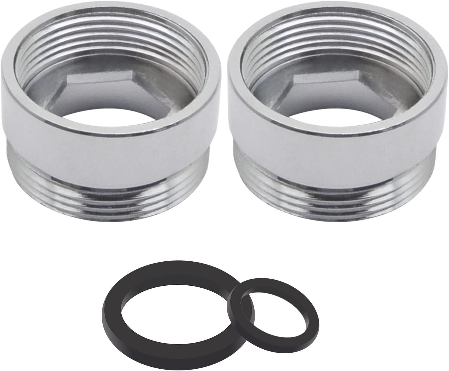 Faucet Adaptor SENRISE 2PCS Aerator Connector Solid Metal Kitchen Tap Connector for Water Purifier (20mm Female to 22mm Male)