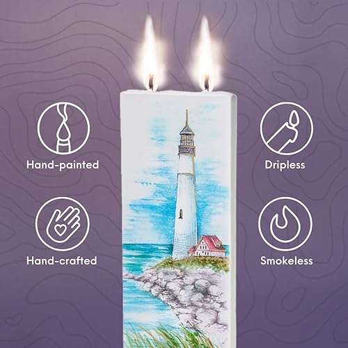 Miniatura 4 de Vela de estrella de David, velas planas y decorativas, velas judías pintadas a mano, regalos para mujeres u hombres, 6 pulgadas