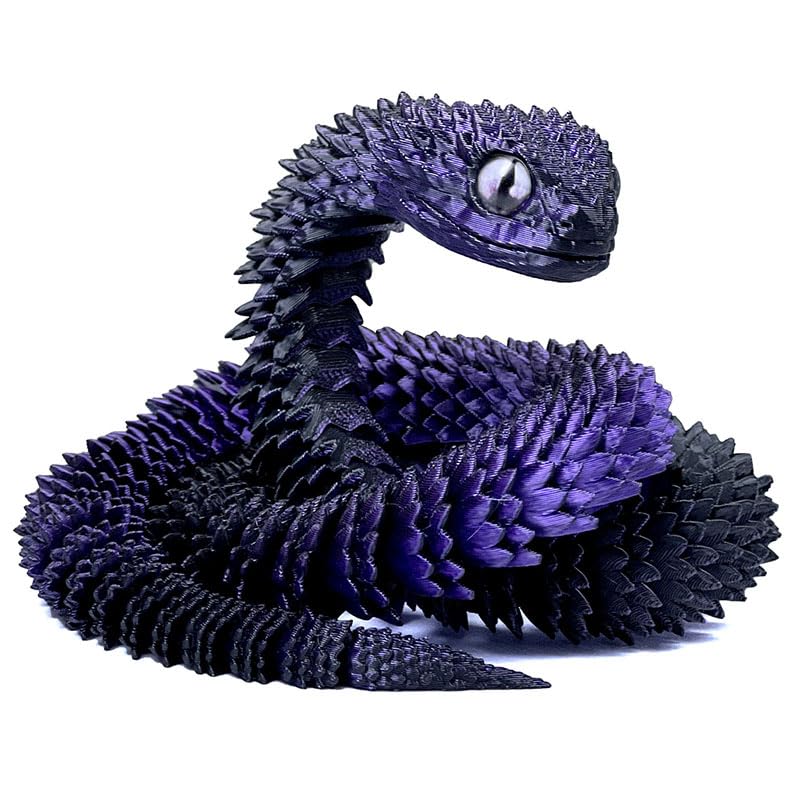 Binvin 3D Printed Animals-Snake Viper,3D Printed Snake Toys 3D Printed Articulated Snake 3D Printed Animals Animal Model Ornaments Creative Funny Toy