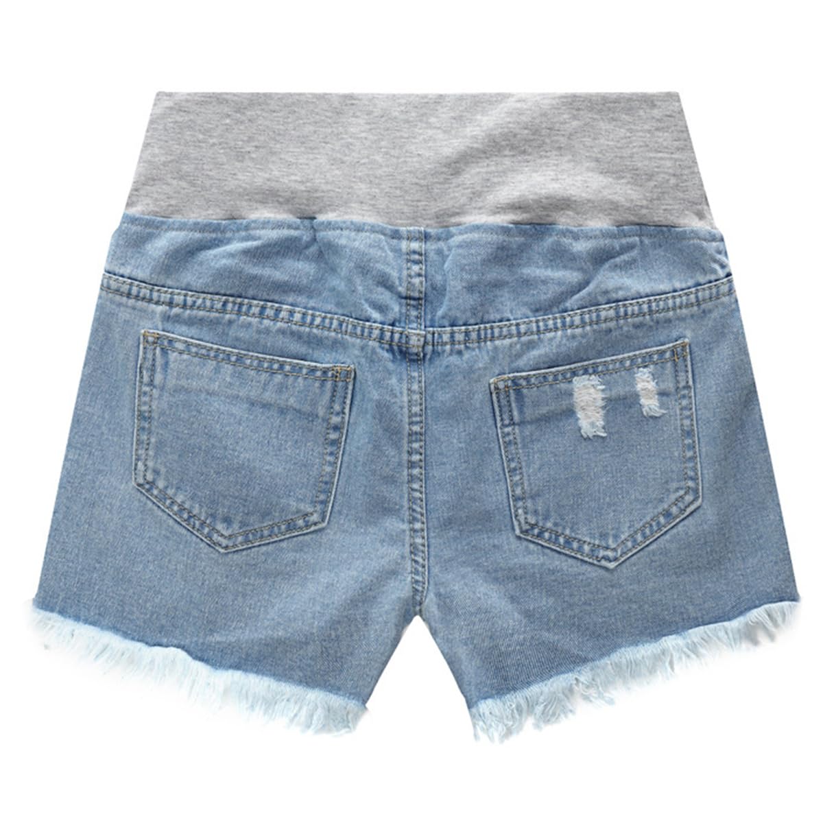 Jeans Shorts Umstandsmode Umstandsshorts Jeans Damen Schwangerschaft Denim Shorts Niedrige Taille Zerrissen Rohen Saum Umstandsmode Sommer Kurze Hose Jean Short für Schwangere Frauen, M-3XL