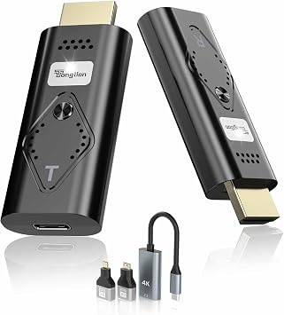 موسع HDMI لاسلكي، جهاز إرسال واستقبال HDMI لاسلكي، توصيل وتشغيل 2.4/5 جيجا هرتز، لبث الفيديو والصوت إلى الشاشة من الكمبيوتر المحمول/الكمبيوتر الشخصي/صندوق التلفزيون 1080P-جديد
