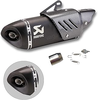 Akrapovic Exhaust Universal Hexa Cut Slip On Exhaust Silencer Muffler Pipe (BLACK)