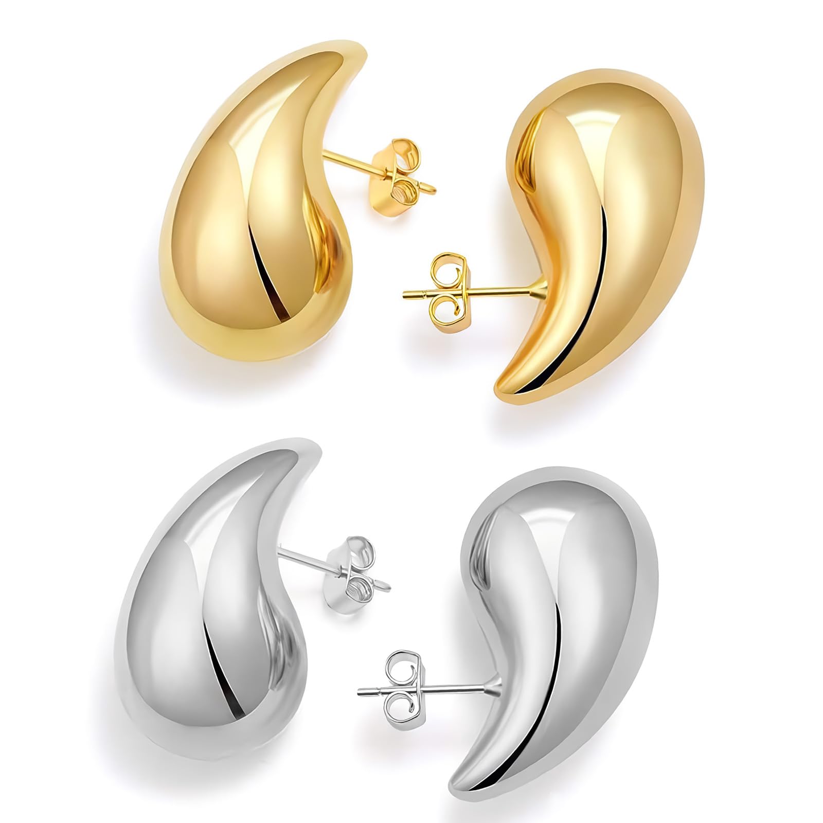 Tecokart 2 Pairs Earrings For Women Fashion Versatile, Simple Teardrop Studs Earrings For Women, Silver And Gold Earrings For Girls Jewellery Gifts, Electroplated Alloy Lightweight Korean Earrings (B0D4M1V3C7) Amazon Price History, Amazon Price Tracker
