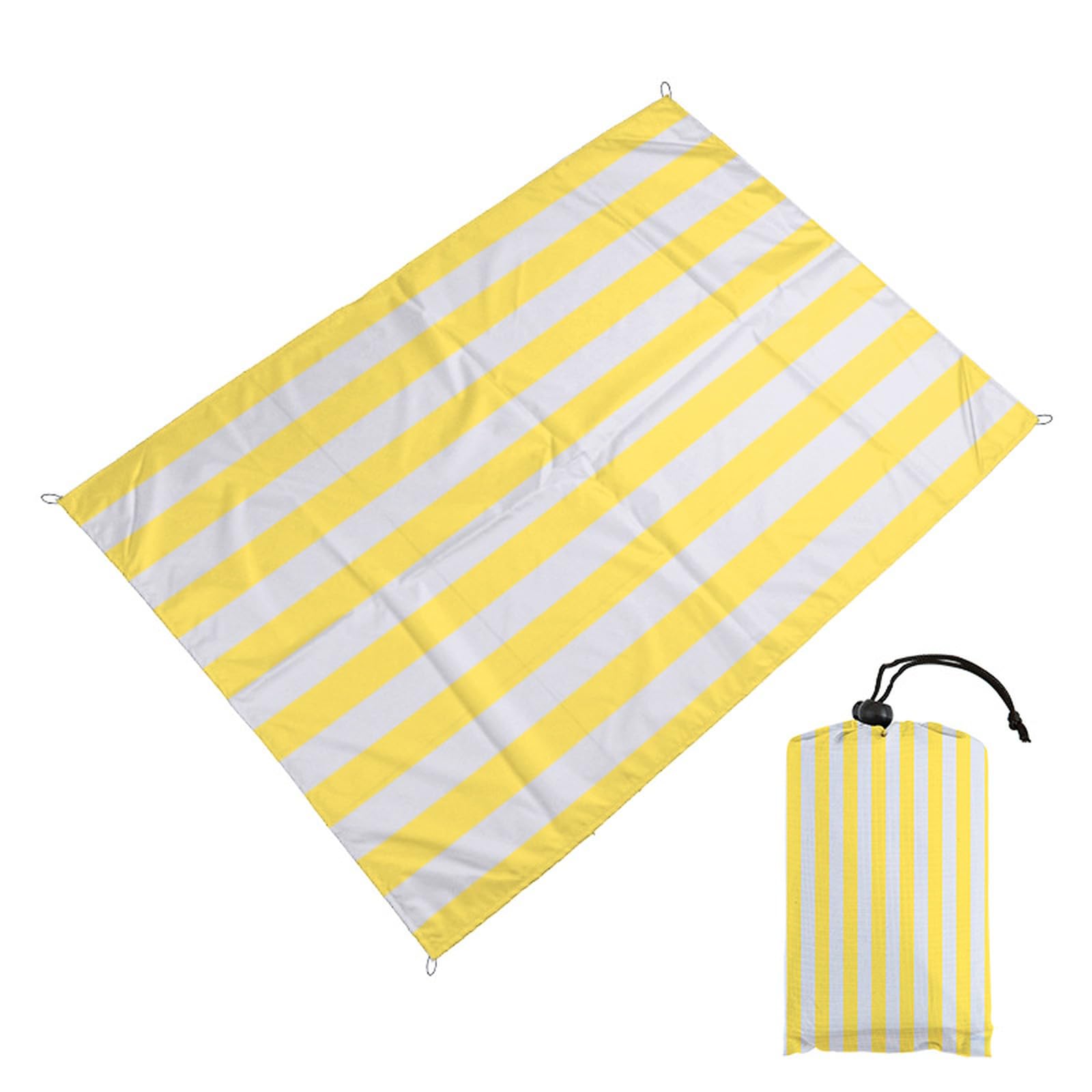 Genérico Manta de Playa Impermeable a Rayas, Esterilla de Picnic compacta para Exteriores, Esterilla de Camping Ligera para Senderismo, Parque y Actividades en Grupo.