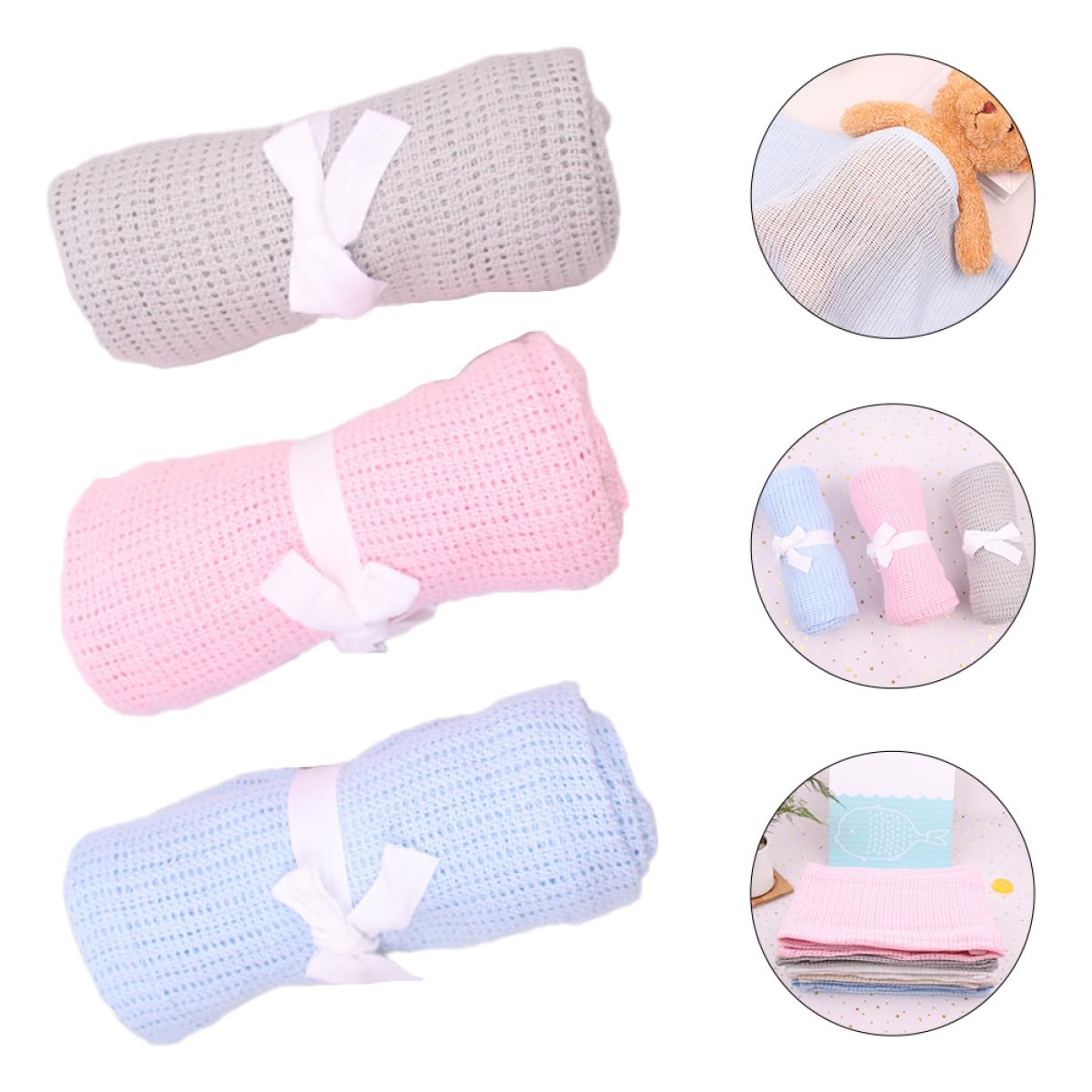 3piezas para Bebés De y Transpirable para Recién Nacidos y Mantita Envolvente para Mayor Confort y Seguridad