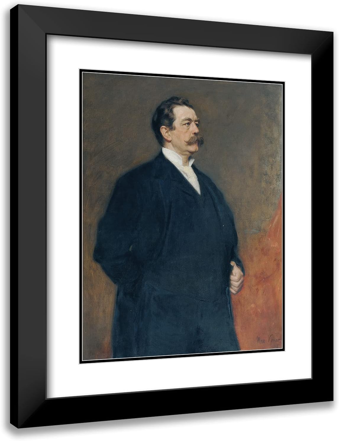 ArtDirect Max Koner 19x24 Black Modern Frame and Double Matted Museum Art Print Titled - Furst Herbert Bismarck (1898)