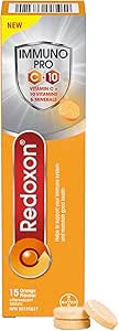 Redoxon® ImmunoPRO Vitamins C, A, B6, B12, D, E, Folate, Iron, Copper, Zinc, Selenium – Effervescent Tablets for Immunity Support, Immune Support For Adults, 15 Orange Flavoured Tablets