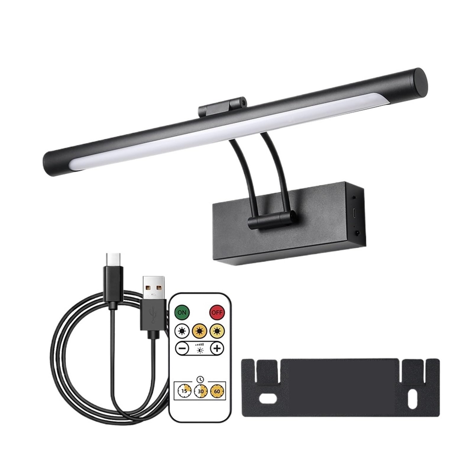 Luci Esposizione Per Quadri Lampada Da Parete A LED Ricaricabile Da 40 Cm, Lampada Da Quadro Con Telecomando, Luce Da Parete For Interni(Black)