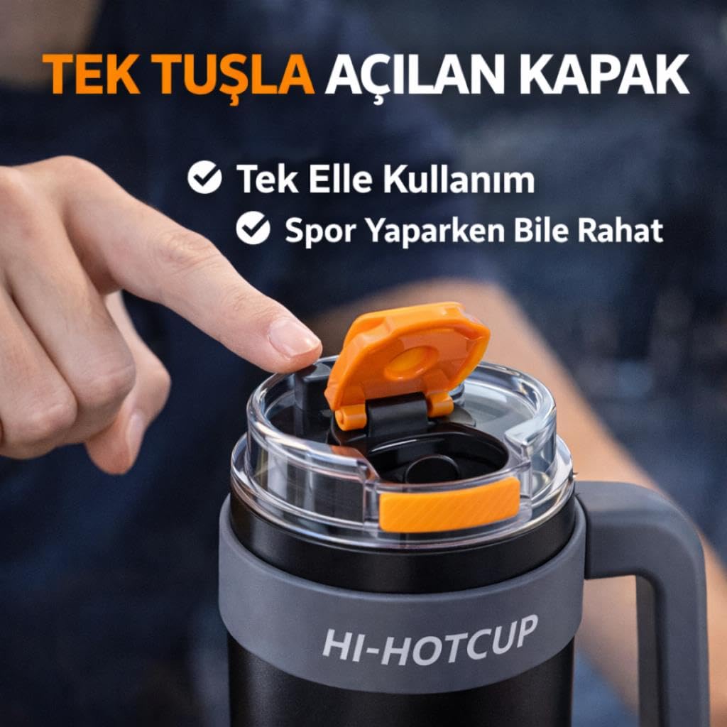 Coofbe 42 Oz 6 Katman Paslanmaz Çelik Termos 1250ML Çift İçim Modlu Pipetli Termos Çift Katman Çelik Termos Mug Gümüş