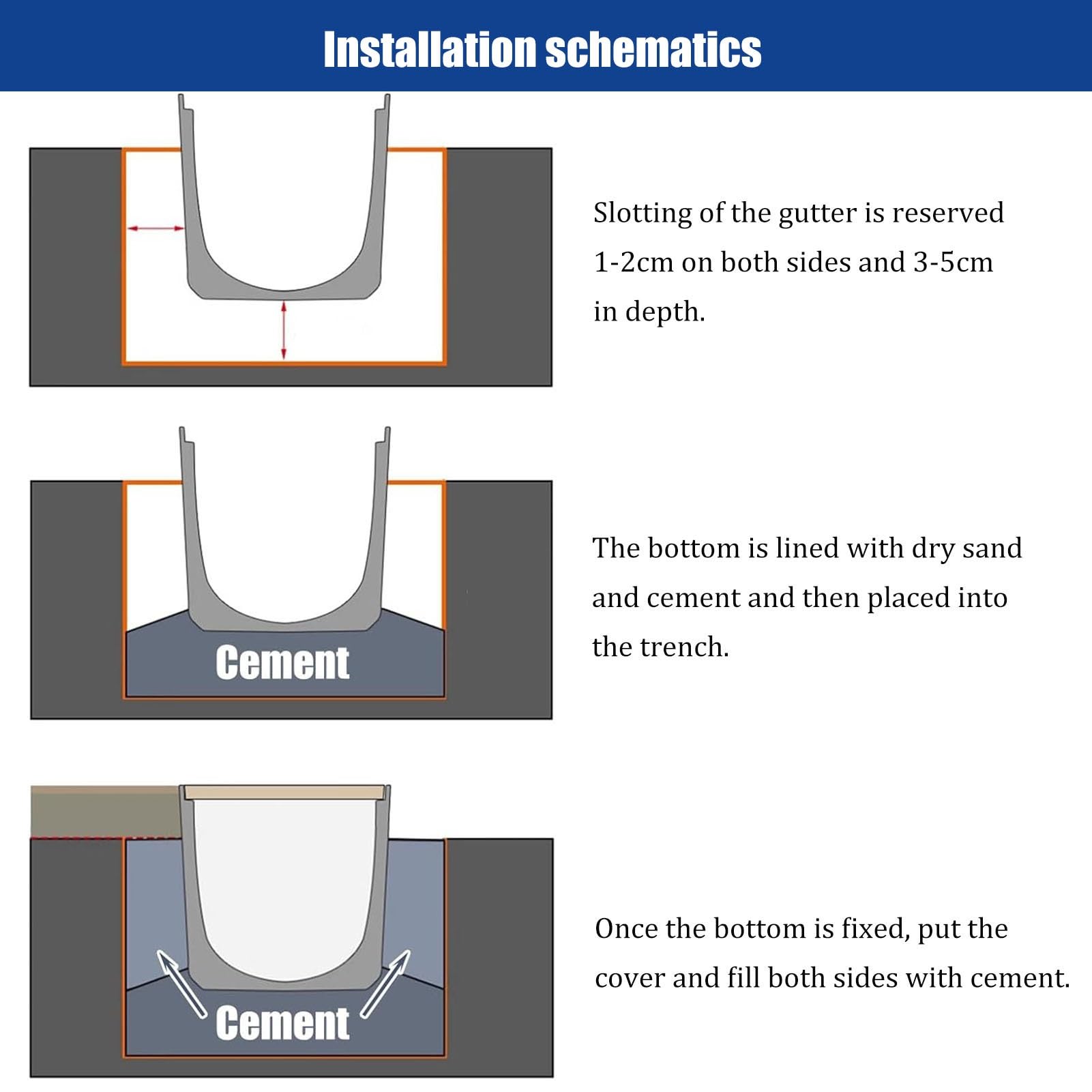 Canal de Drenaje de 100 cm con Rejilla extraíble de Acero Inoxidable, Ideal para Patios de hormigón y Uso Comercial. Sumidero Impermeable para Agua de Lluvia de 100 x 10