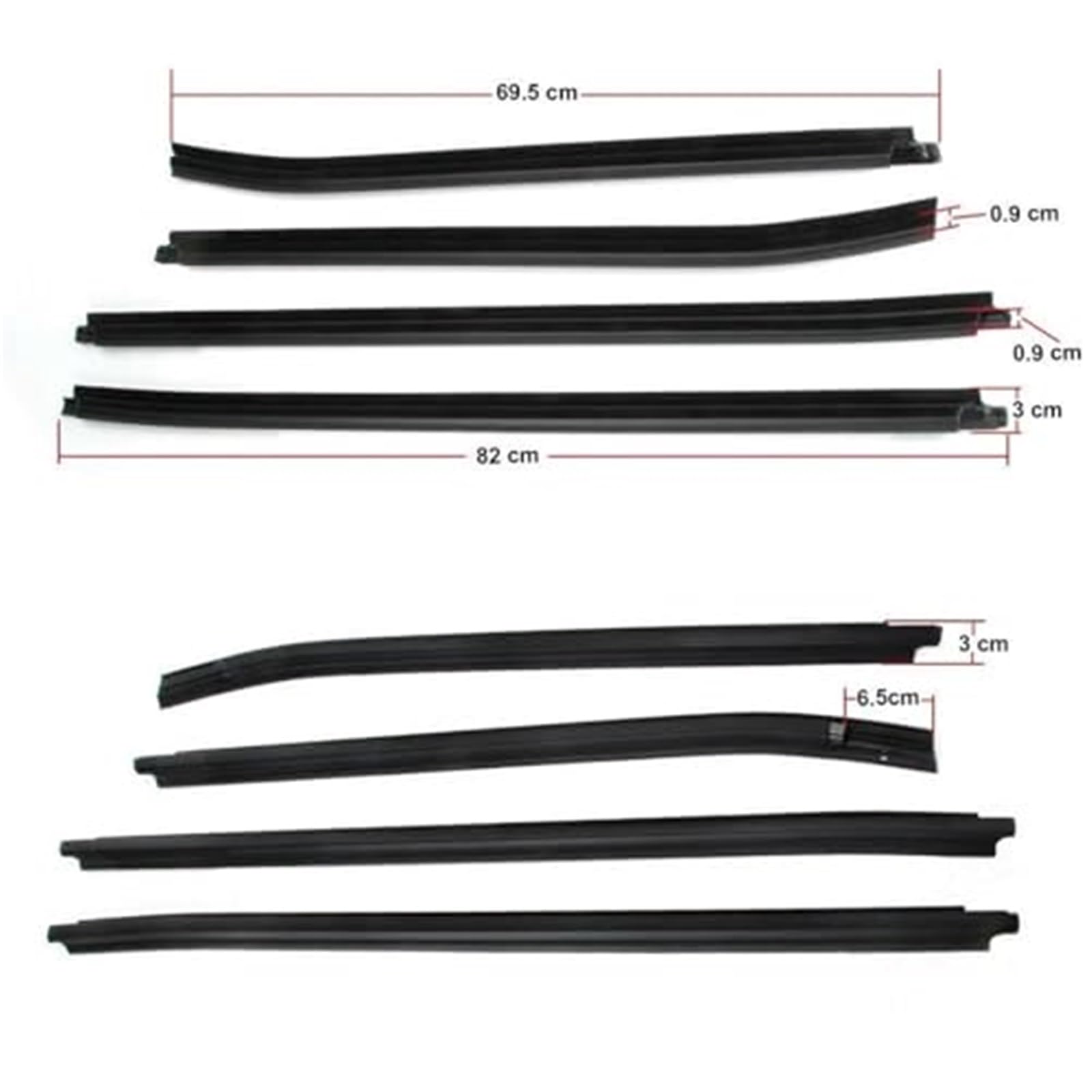 Joints de porte de fenêtre, for Toyota, for Hilux Sr5, for Mk6, for Pickup 2005-2015 Ceintures d'étanchéité de porte de fenêtre de voiture Garniture Bandes d'étanchéité en PVC Ceinture de port