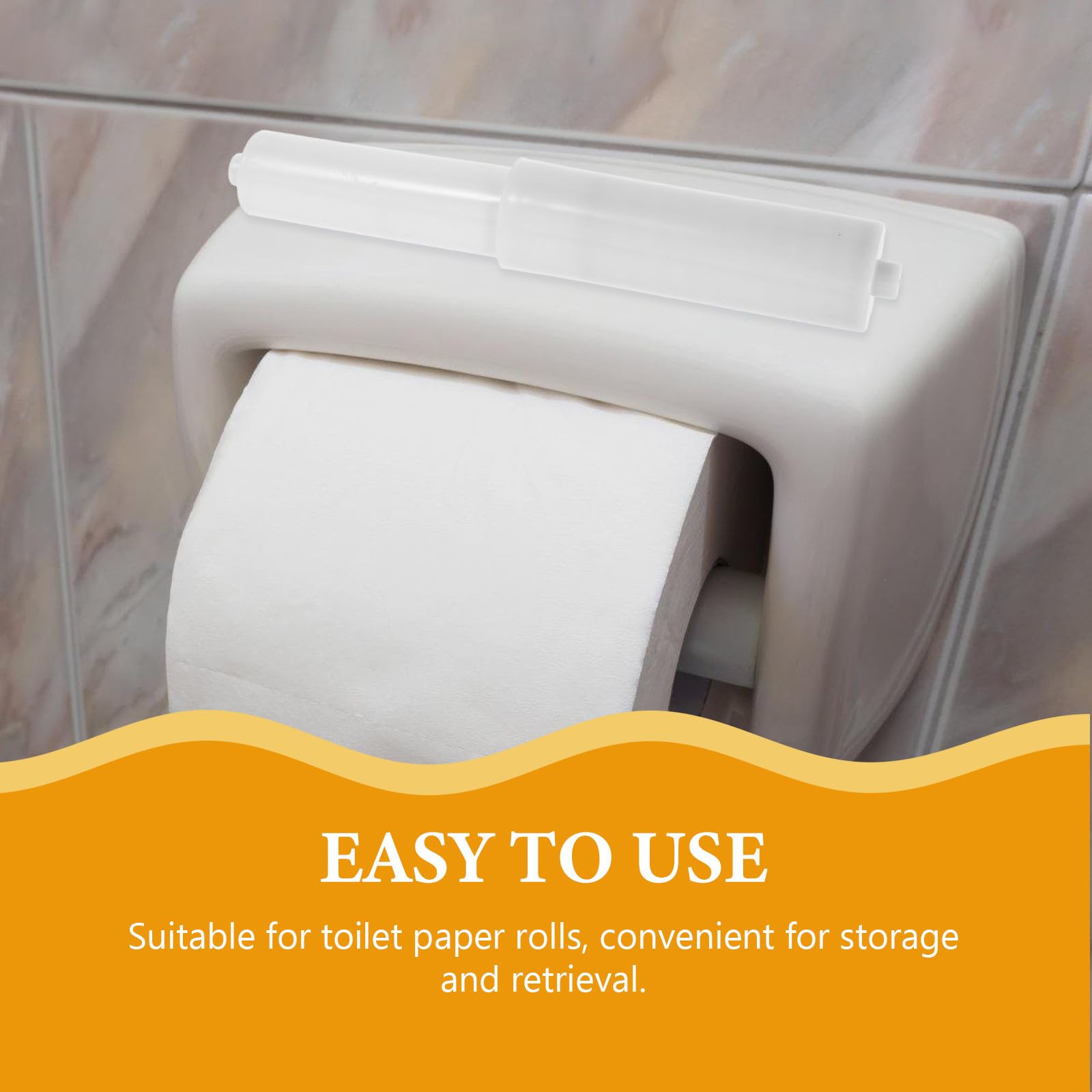 Hohopeti Porta Carta Igienica in Plastica Abs Regolabile Asta Telescopica Antiscivolo Compatibile per Bagno e Cucina, Supporto Portarotolo Pratico per Carta Igienica e Fazzoletti
