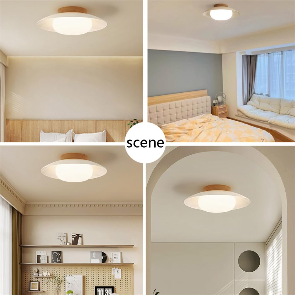 Lampa sufitowa balkonowa w stylu kremowym, półwpuszczana lampa LED łatwa w instalacji do przedpokoju, styl japoński, idealna do sypialni, biura lub jadalni. Nowoczesna lampa.
