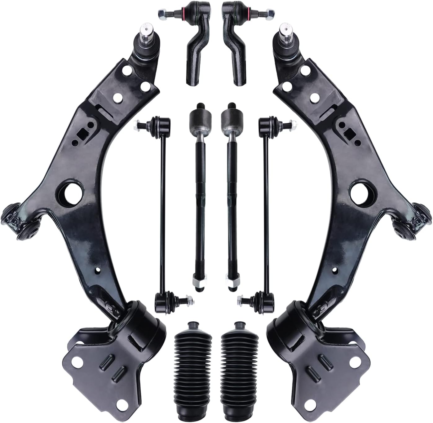 サスペンションキット、コントロールアームの交換用ボールジョイントスウェイバーリンクタイロッドブーツ2013-2019フォードエスケープに対応 - 10個