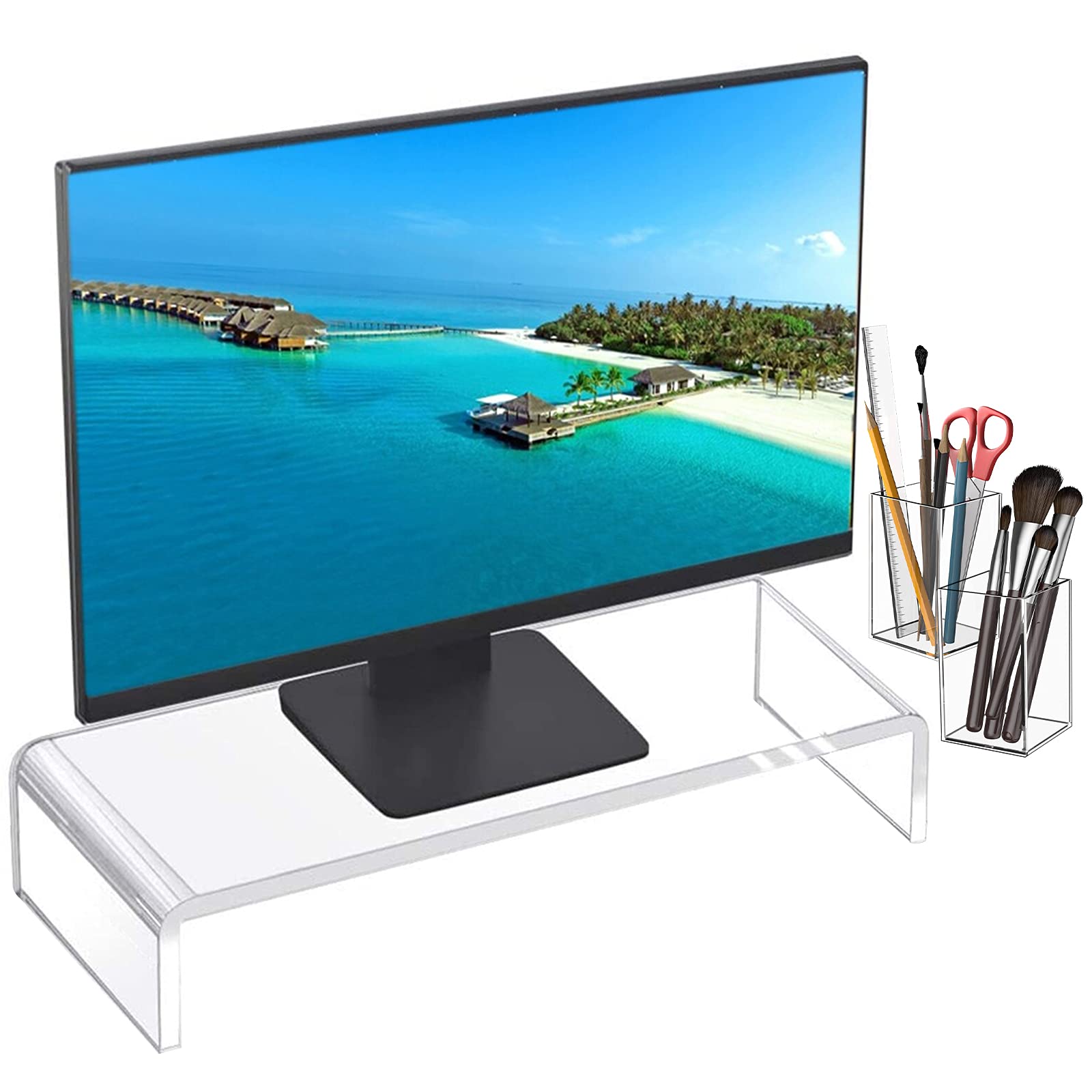 Buy Computer Monitor Stand Acrylic Monitor Stand Riser for Desk