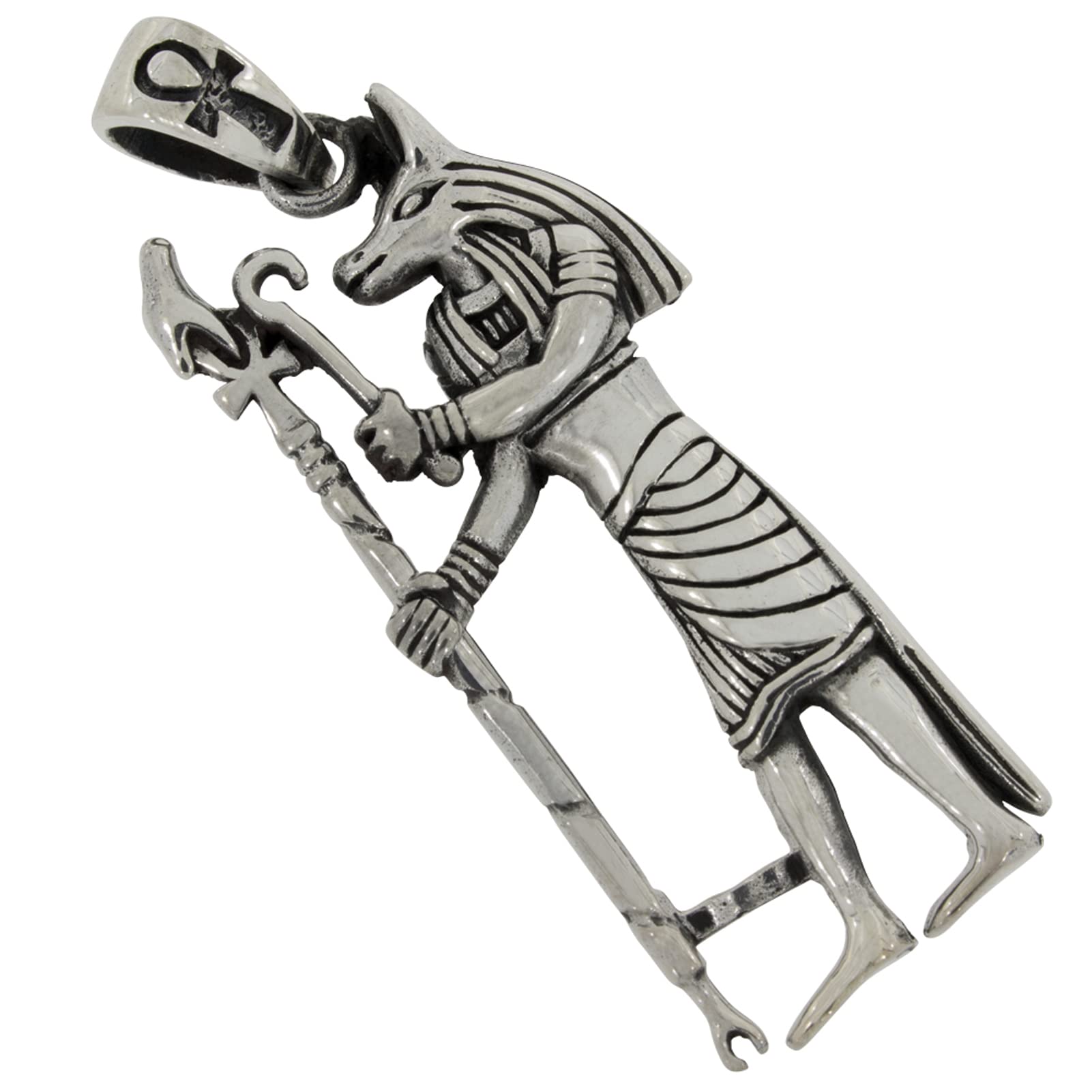 Pendentif Anubis En Argent Sterling 925 - Dieu égyptien - Bijou Spirituel - Neuf Avec étiquette