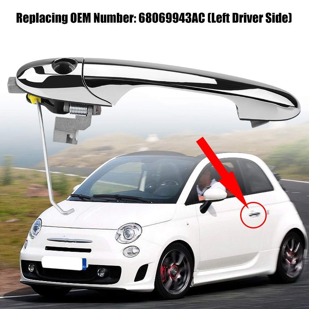 EBTOOLS lewy kierowca lewa strona zewnętrzna klamka zewnętrzna do Fiat 500 2012-2018 68069943AC