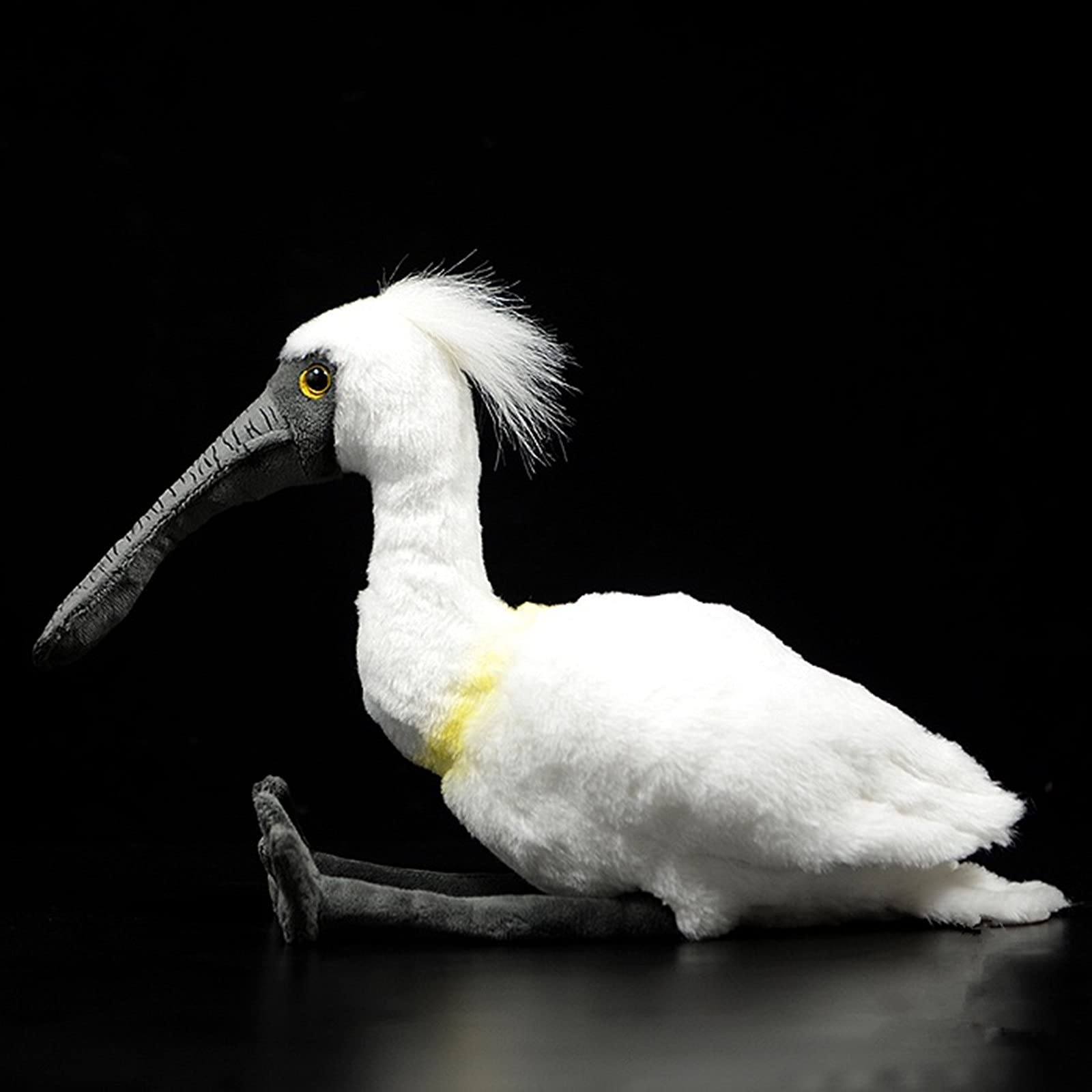 ZHONGXIN MADE Simulation Spoonbill Plush Toy - White Real Life Ibis Bird Simulation Plush Toys, Lifelike Crested Ibis Animals Spoonbill Stuffed Toys Birthday Gifts for Kids, 10.6 Inches - Image 4