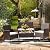 Greesum 4 Pieces Wicker Rattan Patio Furniture Sets with Loveseat, Chairs, Table and 3 Pieces Rocking Bistro Set with Porch Chairs, Coffee Table