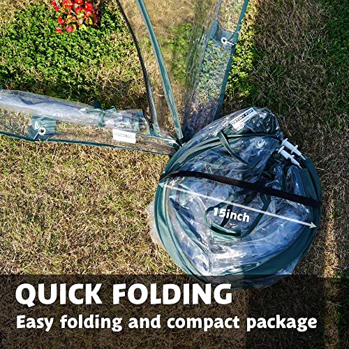 2pcs Quick Set up Mini Greenhouse Portable Small PVC Cover for Garden Flower and Flowerpot Cold Frost Protector Portable Carry Bag with 8 Stakes (PVC (28" L x 28" W x 32" H)) - Image 7
