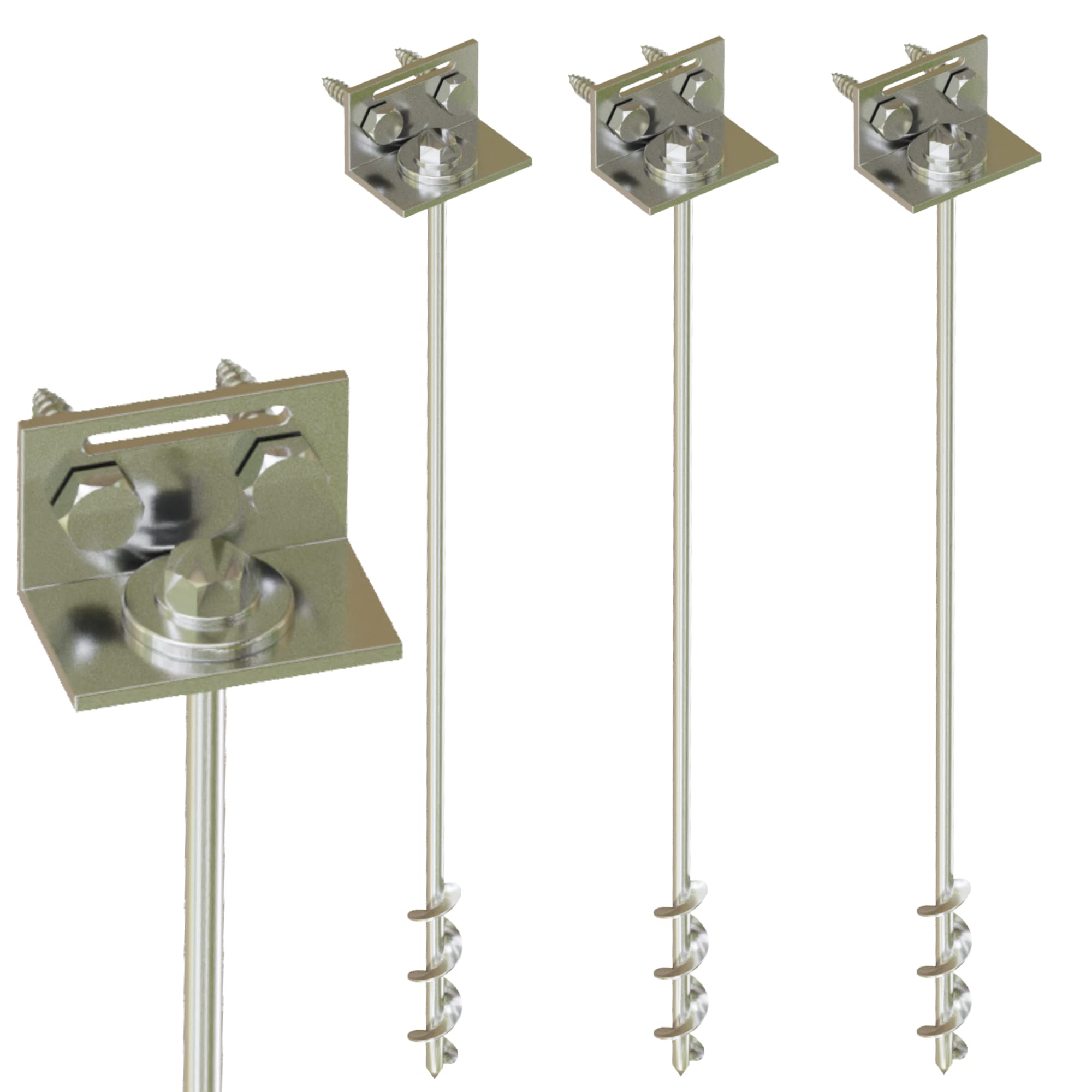 Buy Ground Anchors Screw In 24" Set of 4 with Brackets and Drill Bit