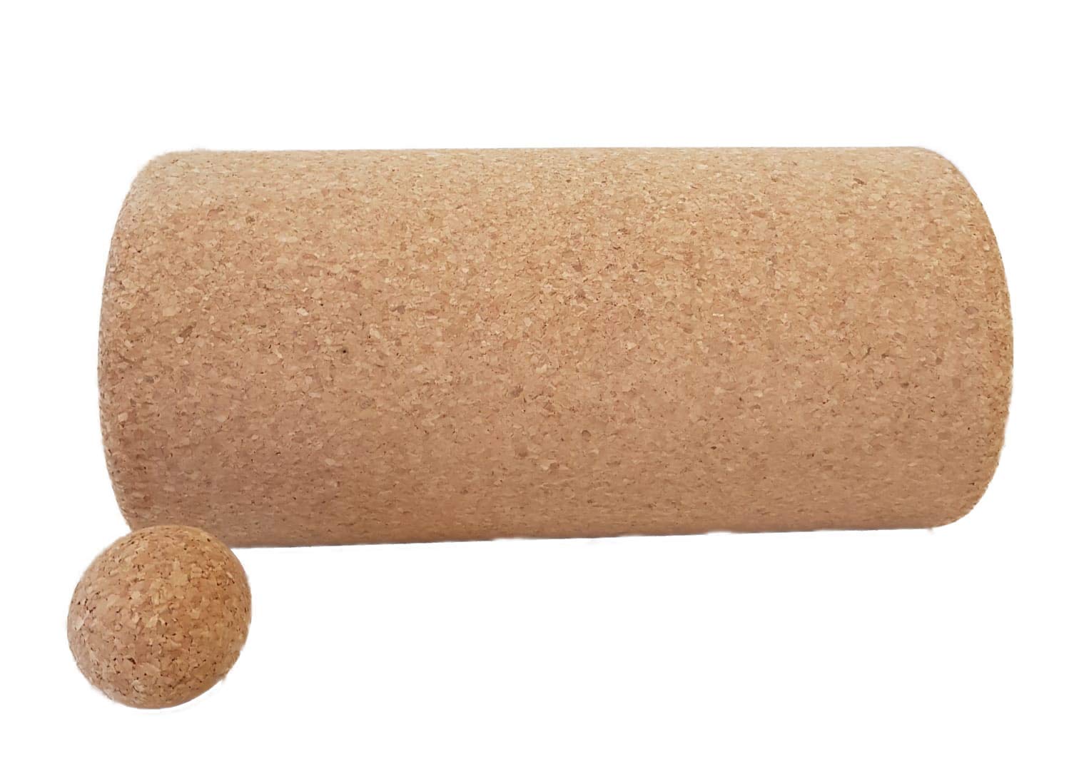 Faszien-Set, Faszienrolle, Massagerolle, Rückenrolle und Massageball, Massagekugel aus Kork, 100% vegan