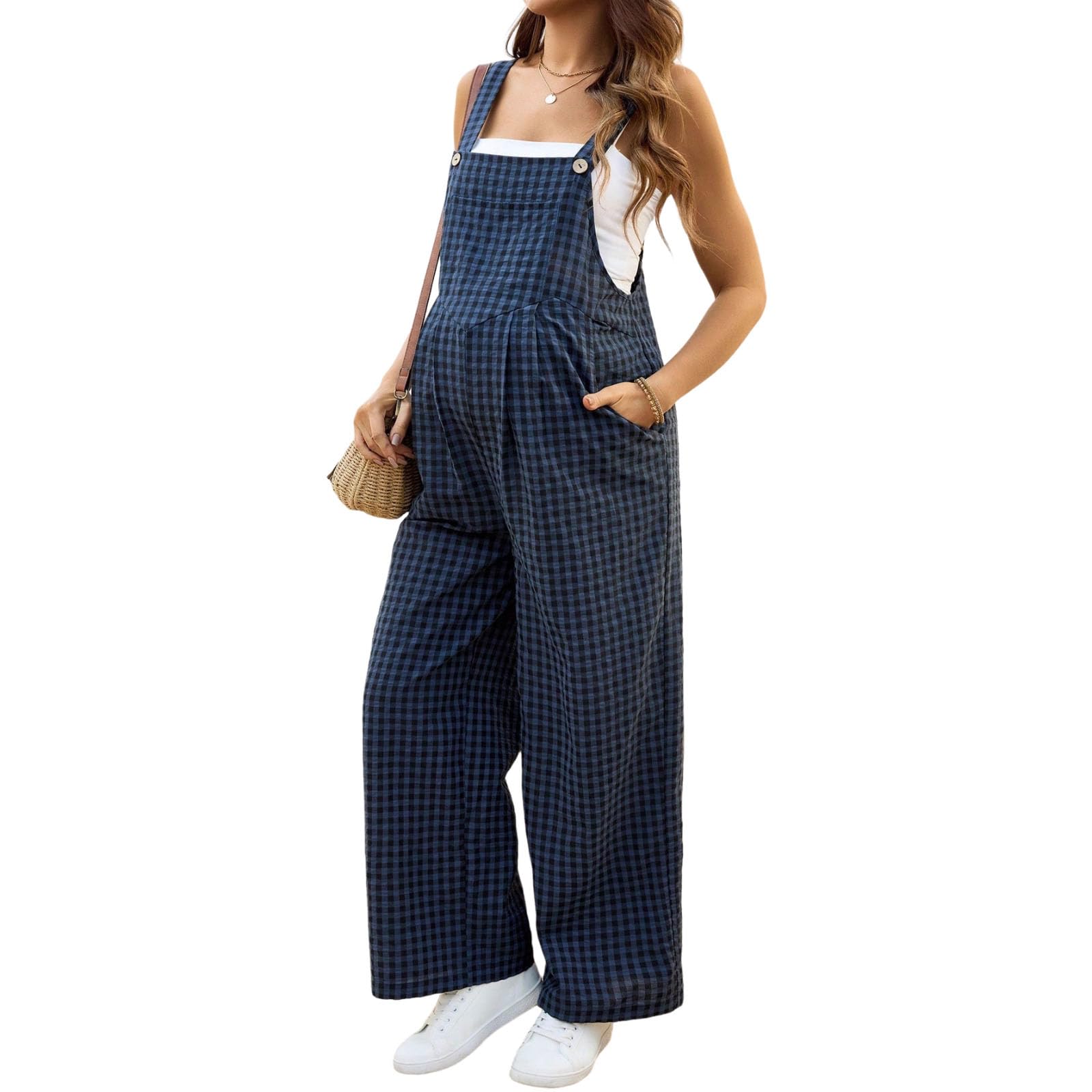 Mono Maternidad Invierno para Mujer, Ropa Mono Premama Embarazada Mujer con Tirantes y Bolsillos Holgado y Cómodo para Maternidad y Embarazo