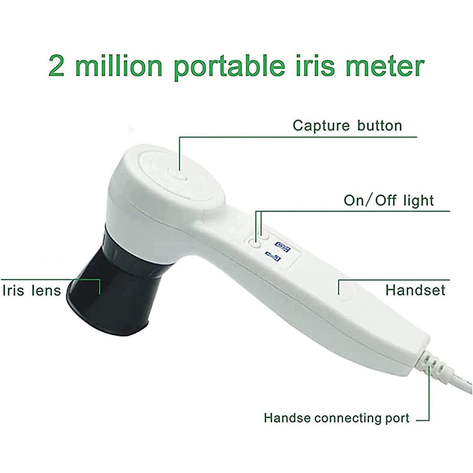 Telecamera di Analisi Dell'iride, Analizzatore Dell'iride con Obiettivo Dell'iride HD 30X e Software di Analisi Senza Driver, 5mp,per Centro Benessere, Salone di Bellezza, Spa