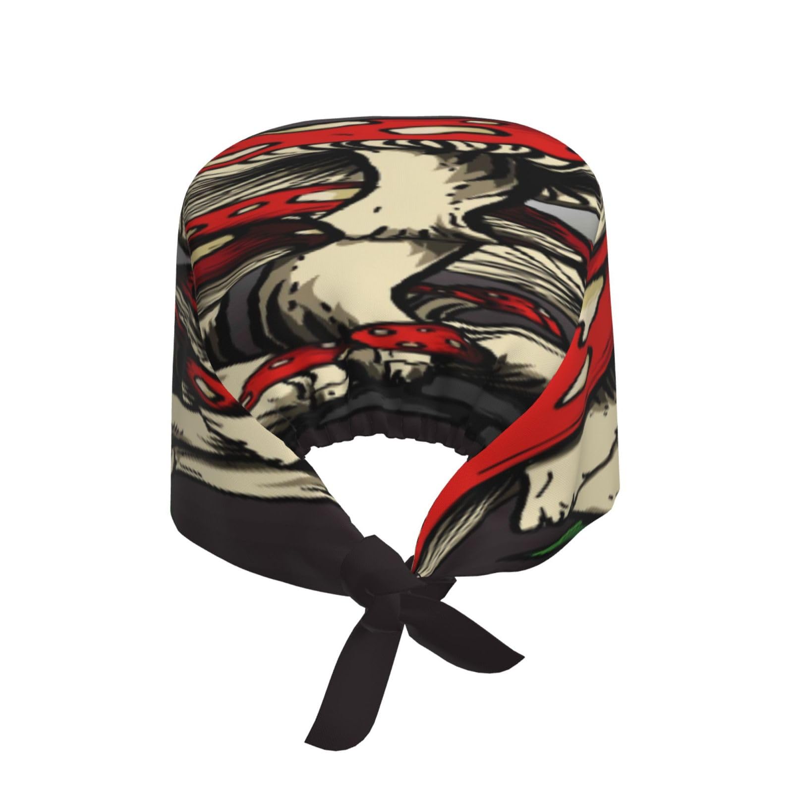 Kuilepa Red Mushrooms Print Working Caps With Sweatband Adjustable Working Hats Elastic Scrub Hats Nurse Scrub Cap