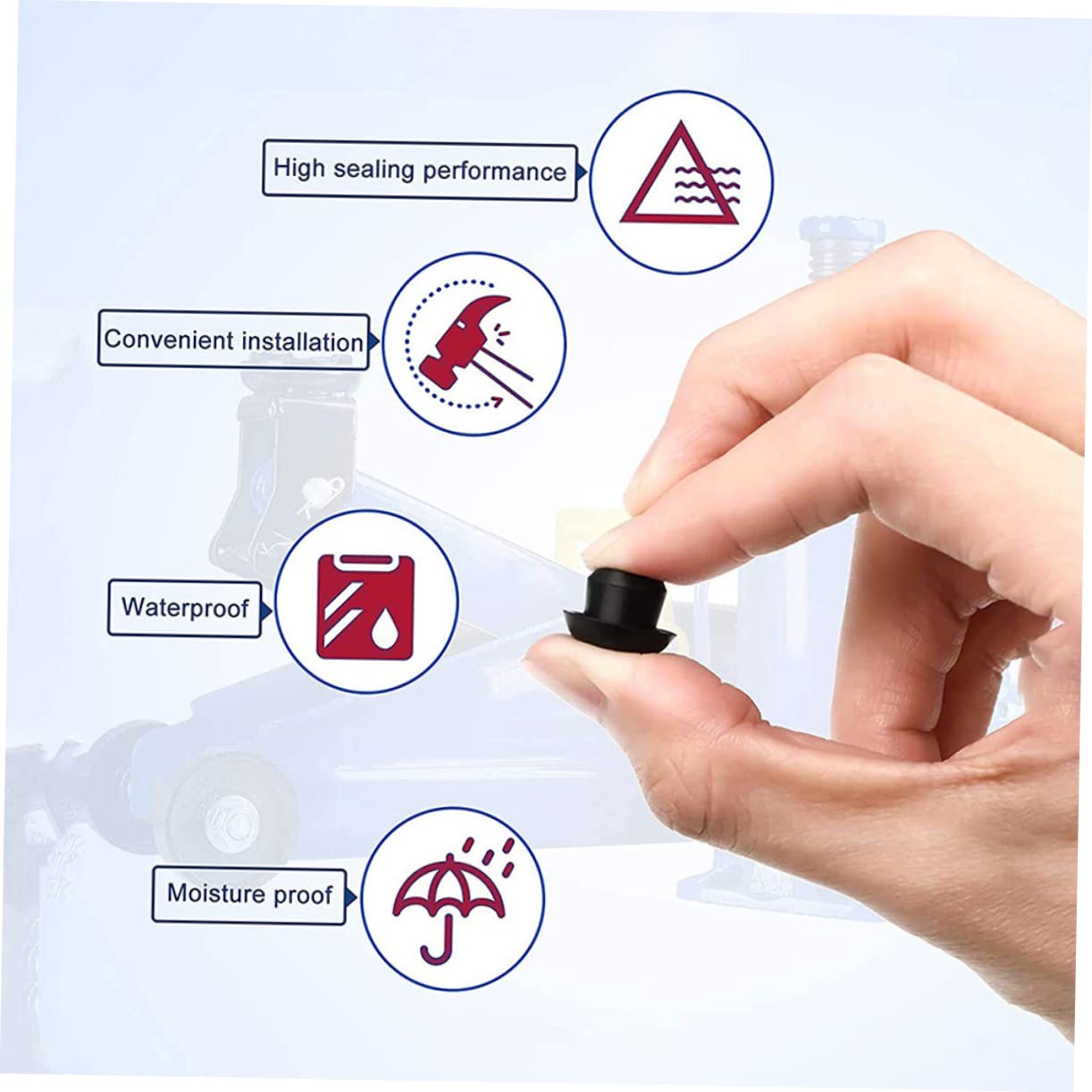 SOLUSTRE 100pcs Jack Plugs Rubber Oil Reservoir Filler Plugs for Hydraulic Bottle Jack