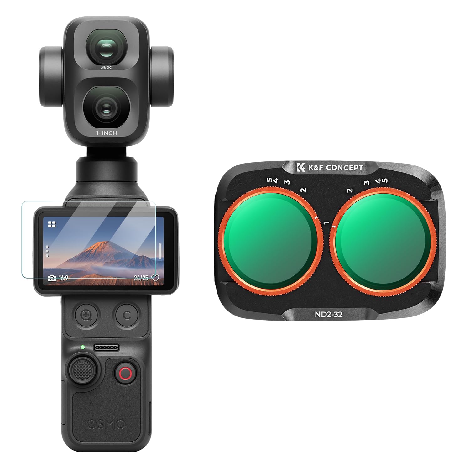 K&F CONCEPT Variable ND2-32 Filter Kit Compatible with DJI Osmo Pocket 4P | VND Filter with Snap-fit Mount, Limited Stops (1 to 5 stops) Neutral Density Filters - Aluminium Alloy Frame, FD171-image-15