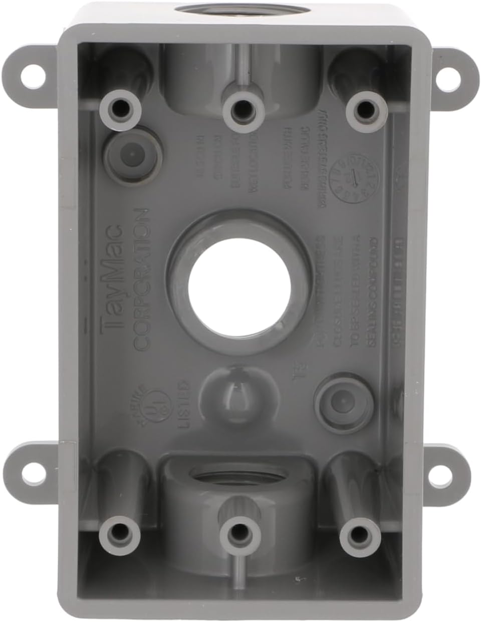 BELL PSB37550GY Single-Gang Weatherproof Three 1/2 in. or 3/4 in. Threaded Outlets, 2 in, Gray