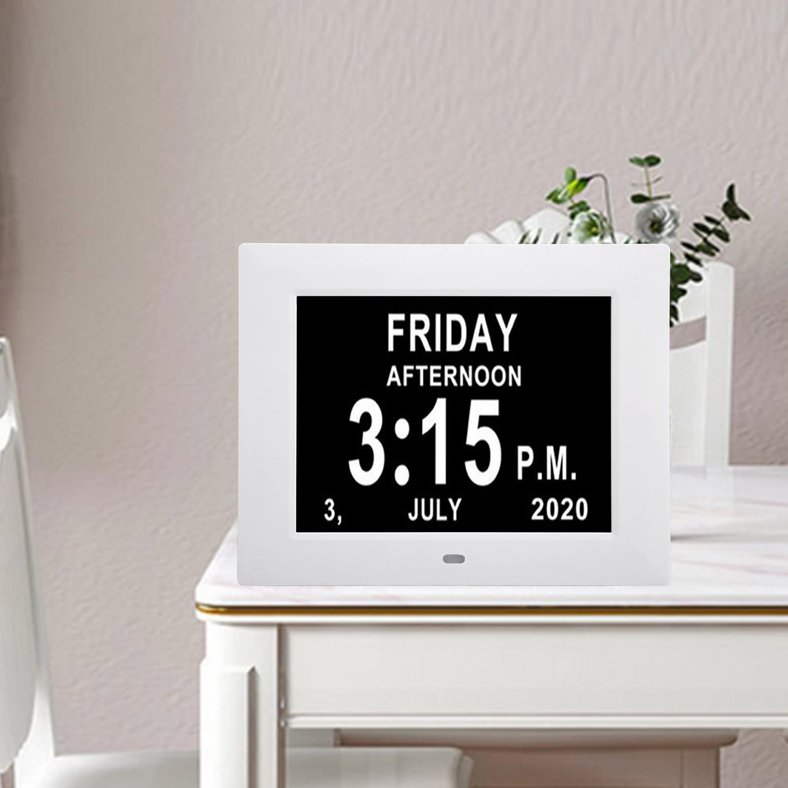 Digitale lcd-klok van 7 inch met kalender, automatische dimming, 10 talen, niet-verkorte weergave van datum, dag en tijd, ideaal voor ouderen, alzheimer en veranderd zicht (zwart