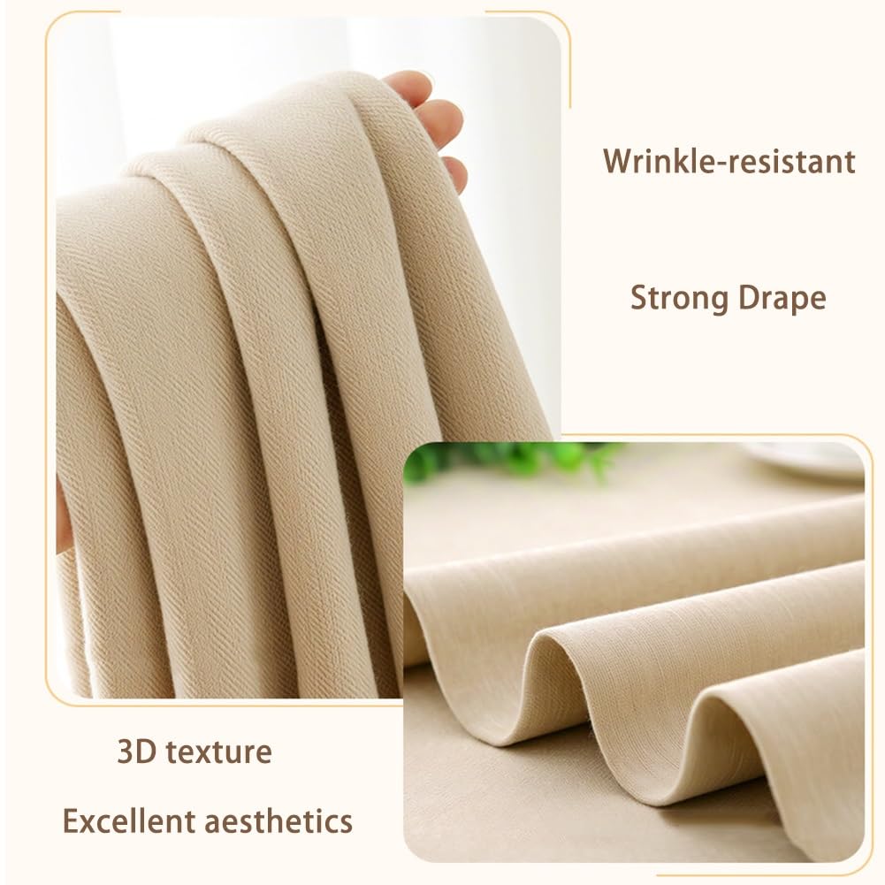 Tinta Unita Tenda Antipolvere per Scaffale Tenda per Cabina Armadio Privacy Ripple Piega con Binario Regolabile per Libreria Cucina Cabina Armadio(Beige,W 200 cm x H 270 cm)